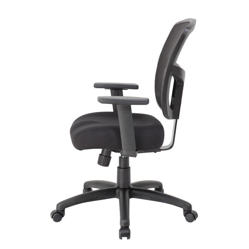 Task Chair Synchro-Tilt Black - Boss Office Products: Ergonomic Mesh, Adjustable Arms, Swivel Base