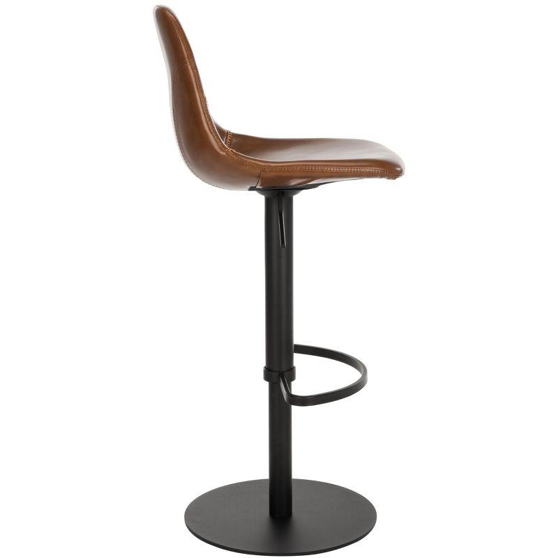 SAFAVIEH Sky Light Brown/Black High Back Tufted Bar Stool (17.25 in. W x 20 in. D x 33.5/43.5 in. H)