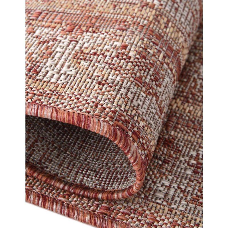 Rust Red 5'3" Square Synthetic Outdoor Rug