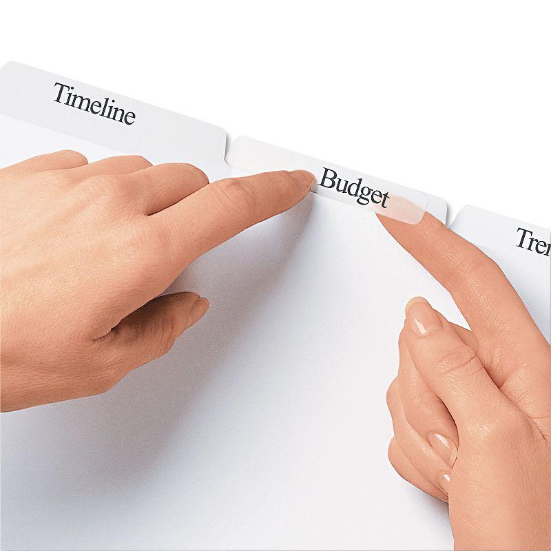 Avery Print & Apply Clear Label Dividers w/White Tabs 3-Tab Letter 5 Sets 11435