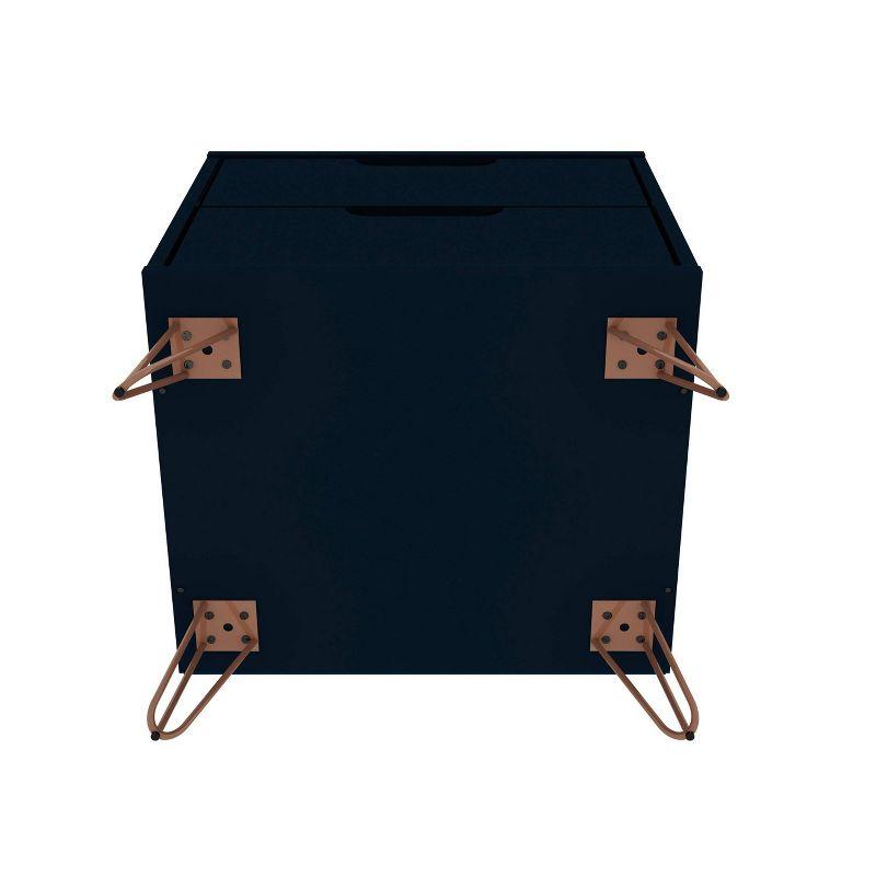 Rockefeller Mid-Century Modern Tatiana Midnight Blue 2-Drawer Nightstand