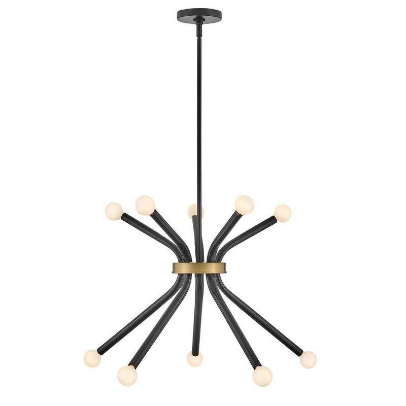 Lark Axton 10 - Light Chandelier in  Black/Lacquered Brass