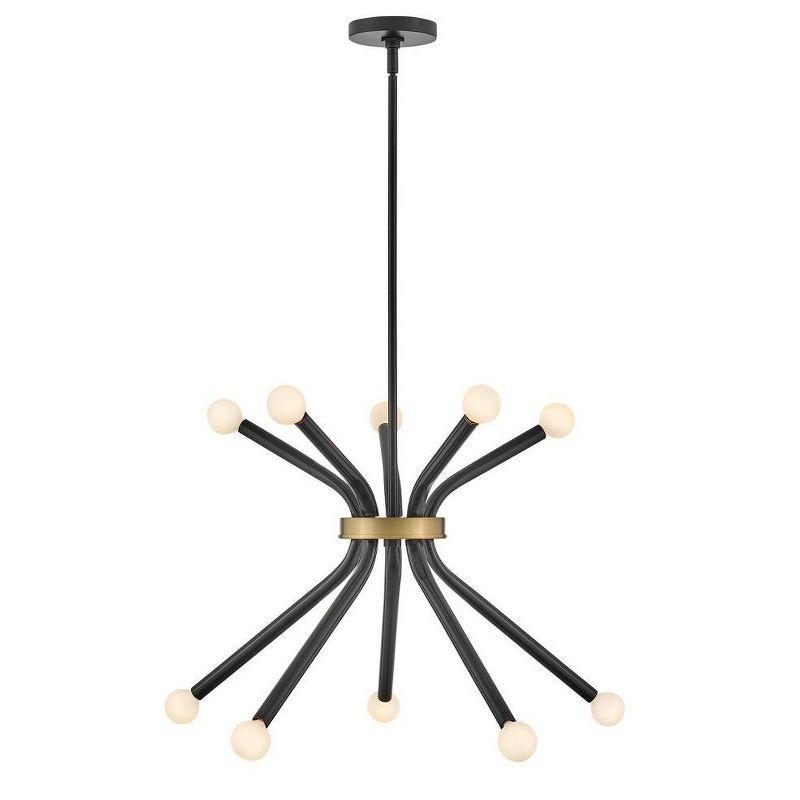 Axton Black and Brass 10-Light Sputnik Chandelier