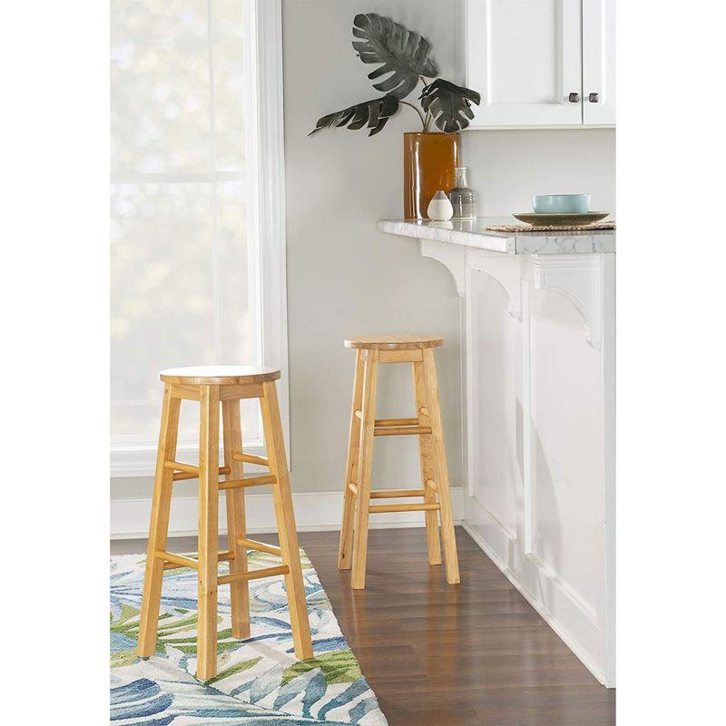 PJ Wood Classic Round-Seat 29 Inch Tall Kitchen Bar Stools