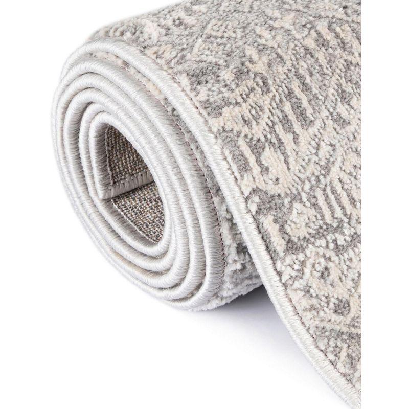 Unique Loom Finsbury Collection Area Rug - Sarah (6'  x 9' Rectangle Gray/Ivory)