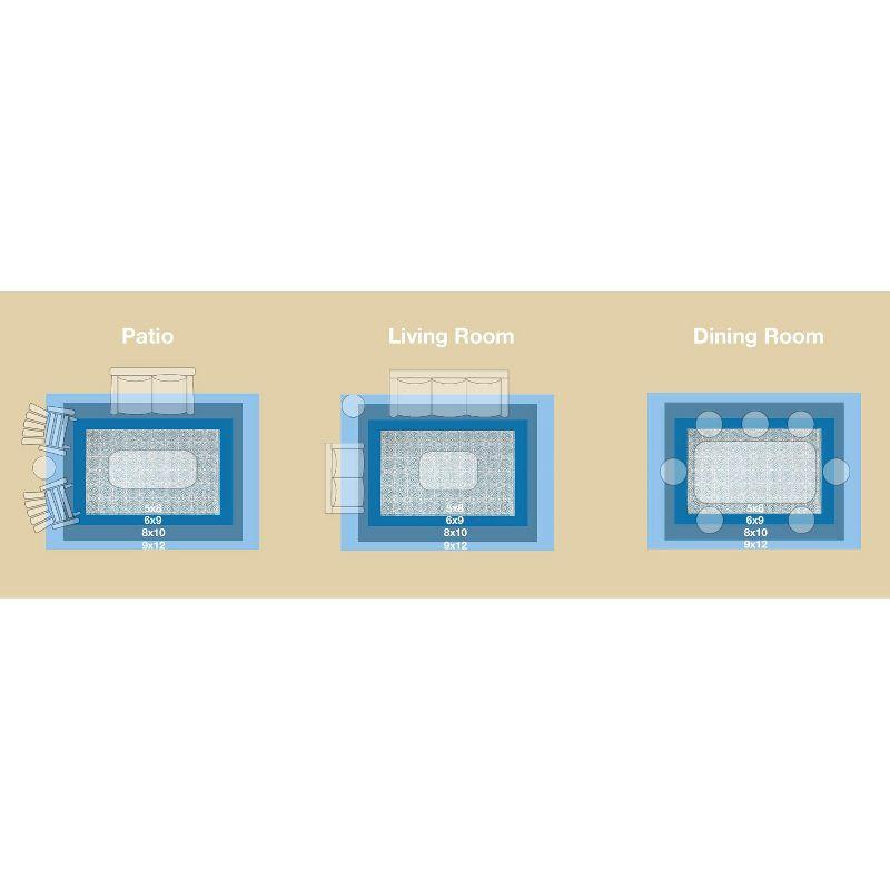 Liora Manne Carmel Antique Tile Indoor/Outdoor Rug Aqua 4'10" x 7'6"