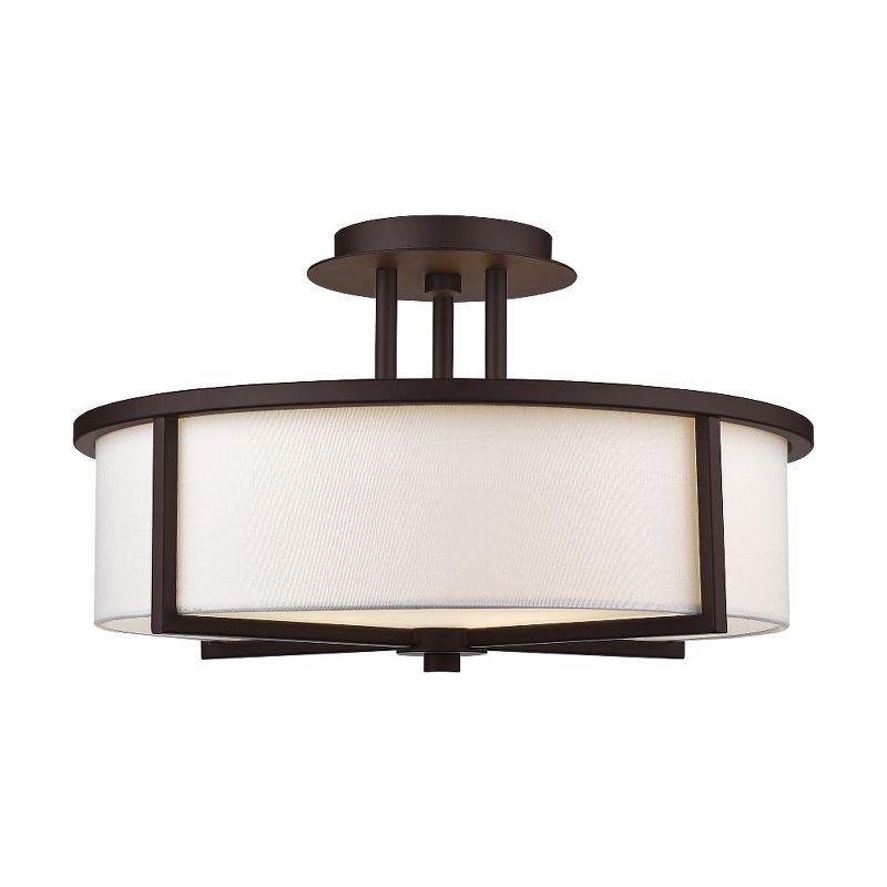 Livex Lighting Wesley 3 - Light Semi-Flush Mount in  Bronze