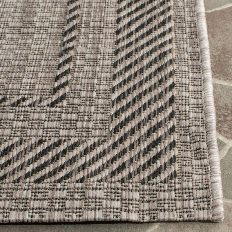 Beige and Black Flat Woven Reversible Runner Rug