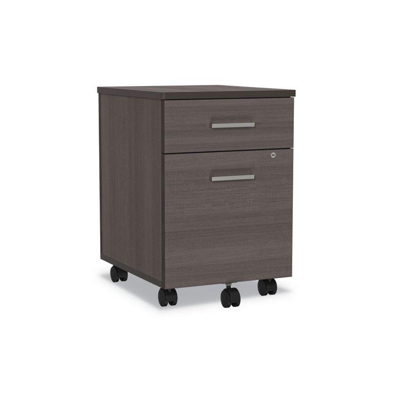 Linea Italia Trento Line Mobile Pedestal File, Left or Right, 2-Drawers: Box/File, Legal/Letter, Mocha, 16.5" x 19.75" x 23.63"