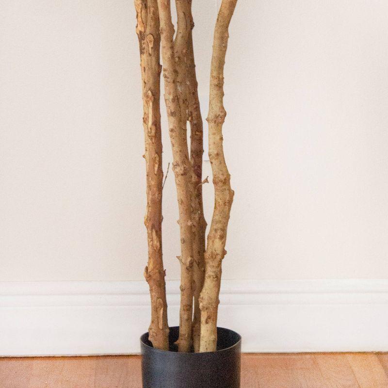 Nearly Natural 6' Fiddle Leaf Fig Tree: Indoor Faux Plant with Plastic Pot, Unlit Full Shape