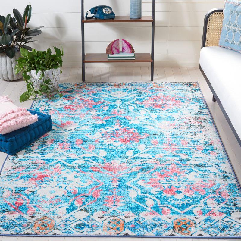 Serene Riviera Light Blue 6'7" Square Synthetic Area Rug