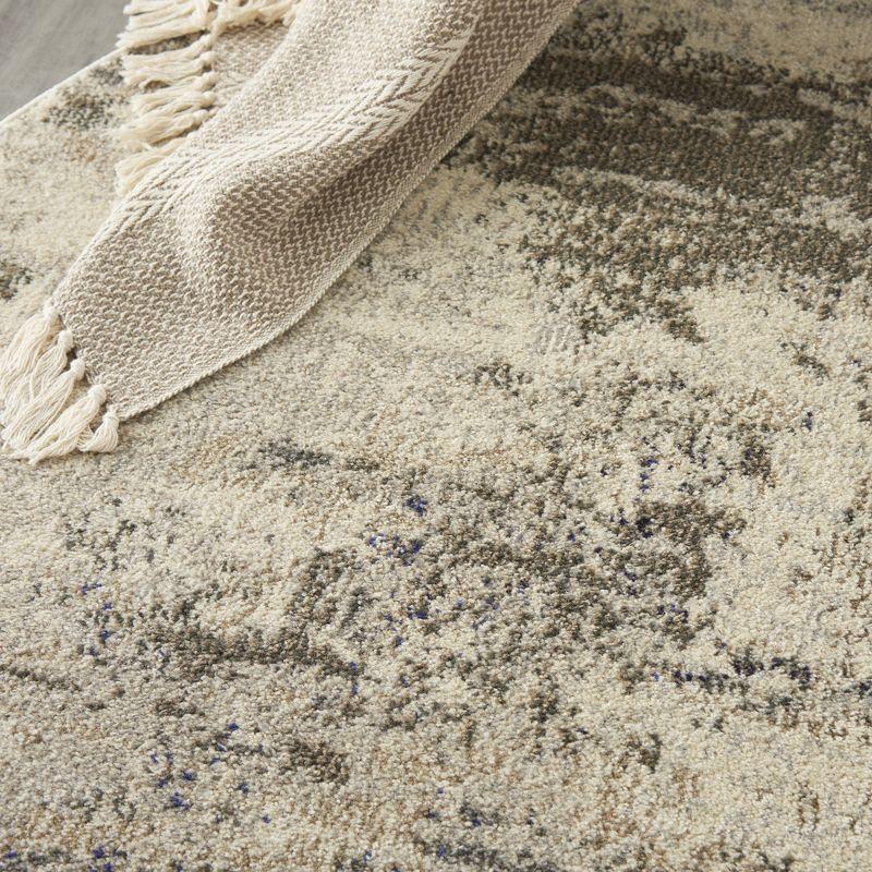 Nourison Celestial CES02 7'10" Round Ivory/Grey Area Rug