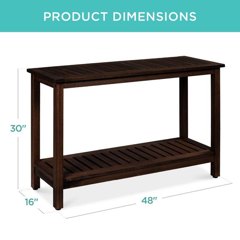 Best Choice Products 48in 2-Shelf Indoor Outdoor Wooden Console Table Multifunctional Buffet Bar Storage - Espresso