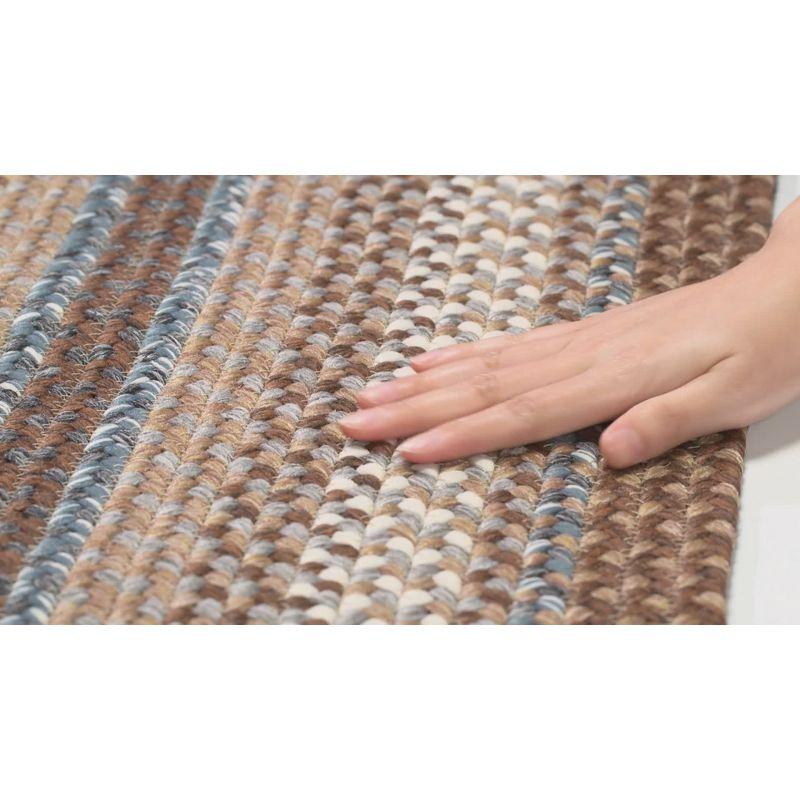 Handmade Brown/Multi 5' Square Braided Reversible Area Rug