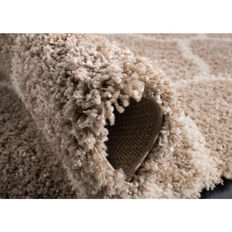 Hudson Shag SGH280 Power Loomed Indoor Area Rug - Beige/Ivory - 7'x7' Square - Safavieh