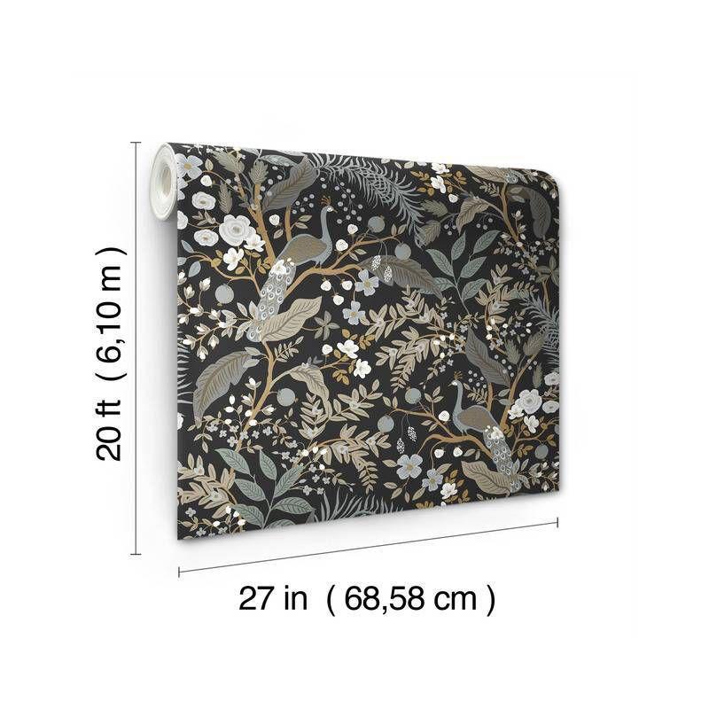 Rifle Paper Co. Peacock Garden Navy Peel and Stick Wallpaper