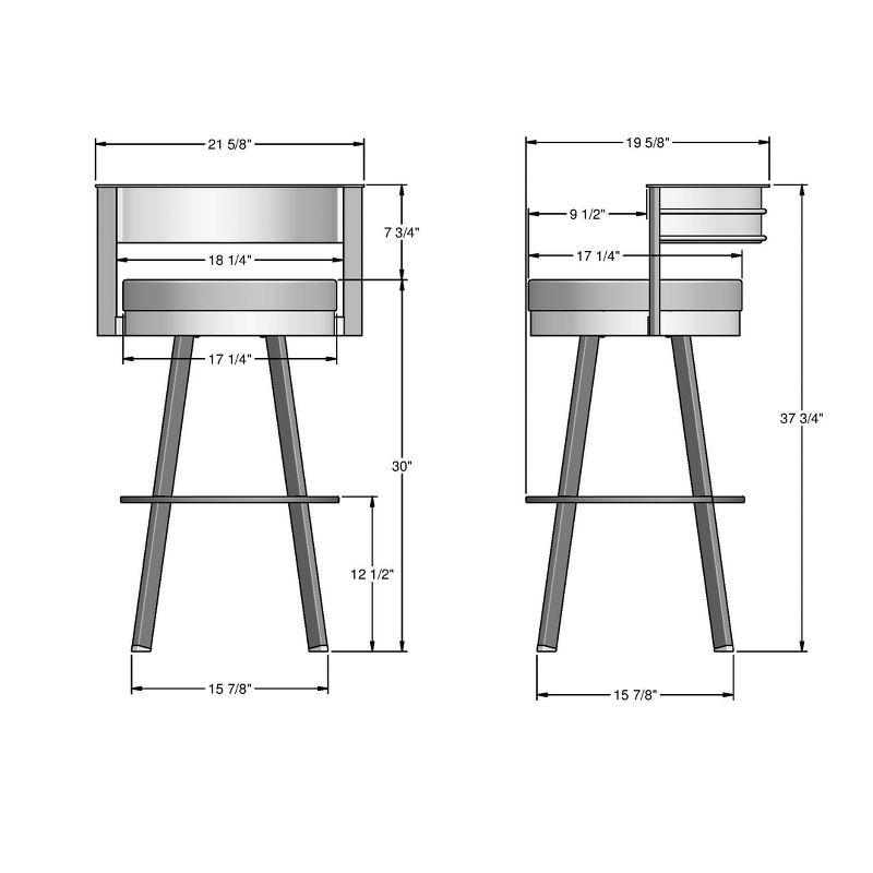 Amisco Browser Upholstered Barstool Gray