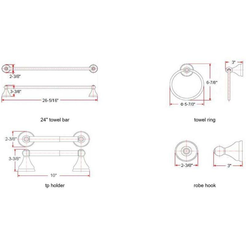 4pc Allante Bathroom Accessory Kit - Design House