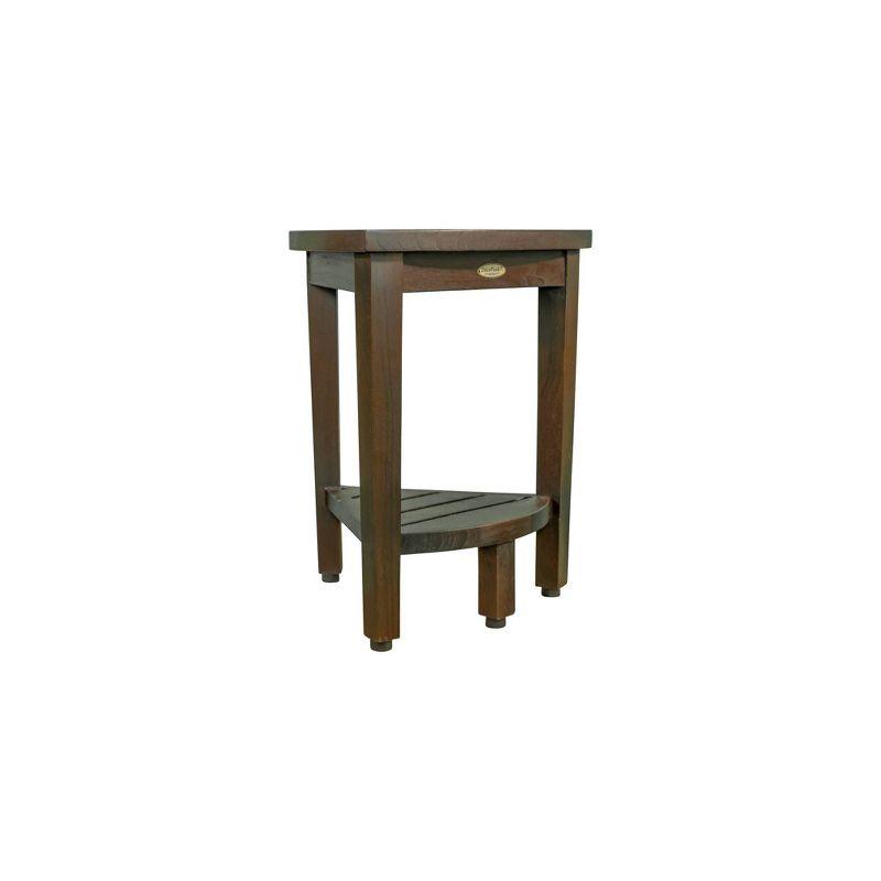 15" FlexiCorner DT163 Wide Teak Wood Shower Bench or Stool - DecoTeak: Rectangle, Non-Upholstered, 250lb Capacity