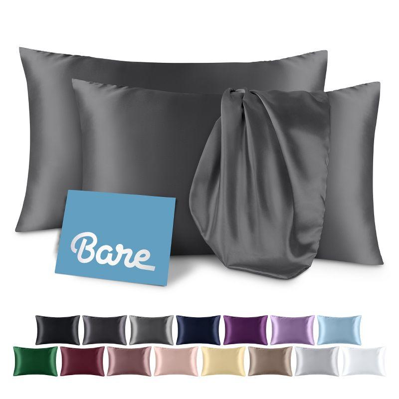Bare Home Soft Poly Satin Pillowcase Set