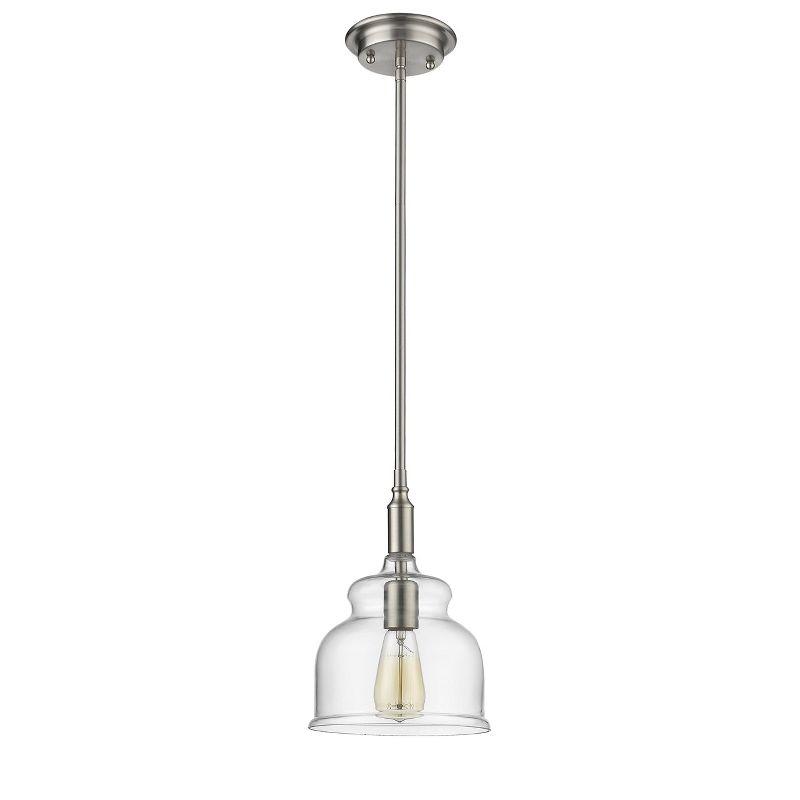 Chloe Lighting Zoe Transitional 1 Light Brushed Nickel Ceiling Mini Pendant 8" Wide
