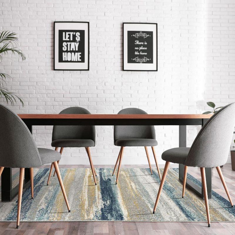 Luxe Weavers Abstract Stripe Yellow 4x5 Area Rug