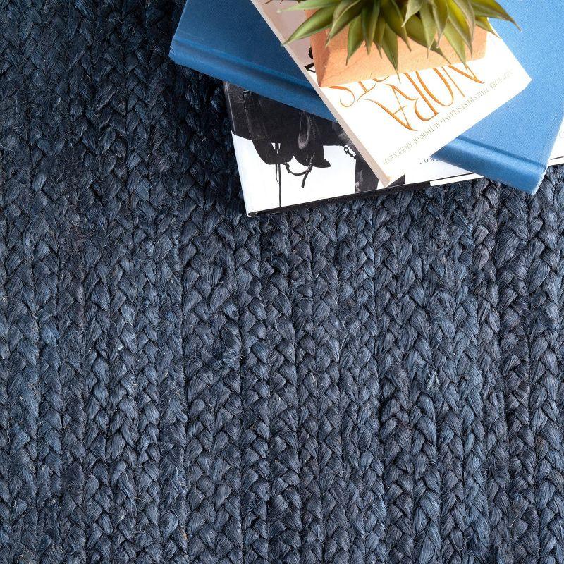 2'6"x8' Runner Hand Woven Eleonora Area Rug Blue- nuLOOM: Modern Jute Runner Rug, Low Pile, Indoor Use