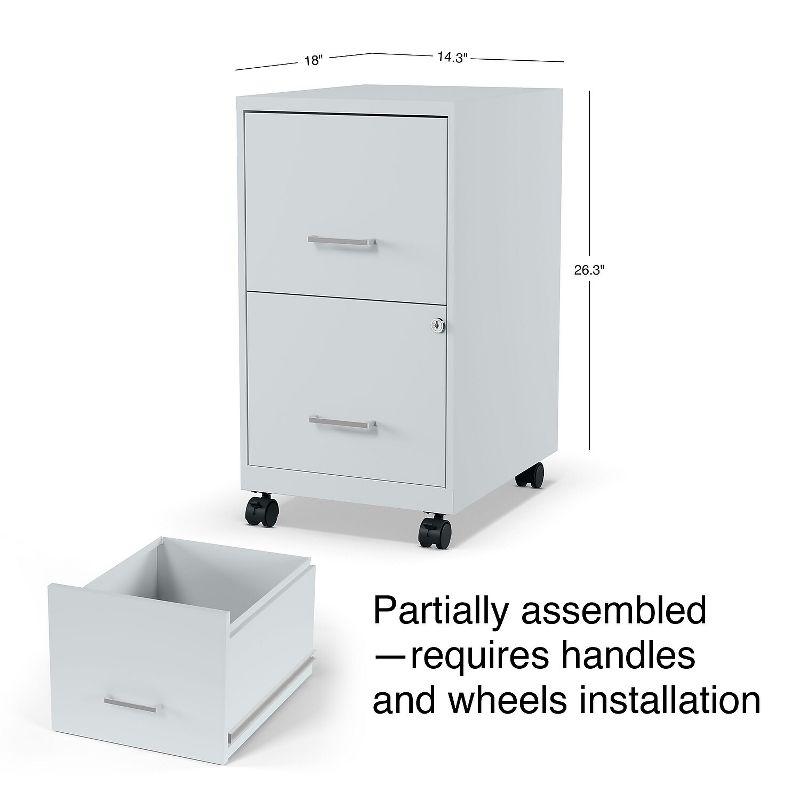 Staples 2-Drawer Light Duty Vertical File Cabinet Locking Letter Gray 18" (24363) ST60053-CC