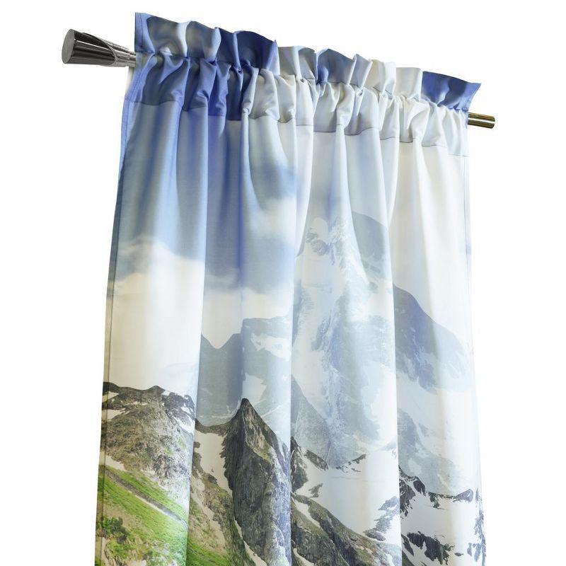 Habitat Photo Real Landscape Light Filtering Mountain Lake Scene Pole Top Curtain Panel Pair Each 37" x 84" Multicolor