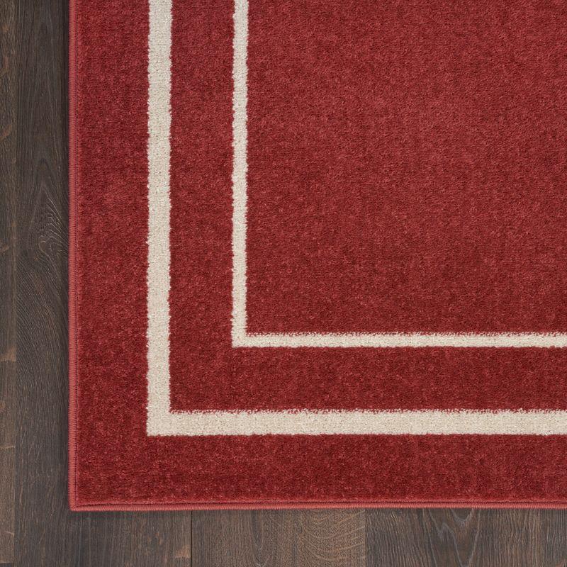 Nourison Essentials 6' x 9' Brick Ivory Contemporary Bordered Indoor/Outdoor Area Rug