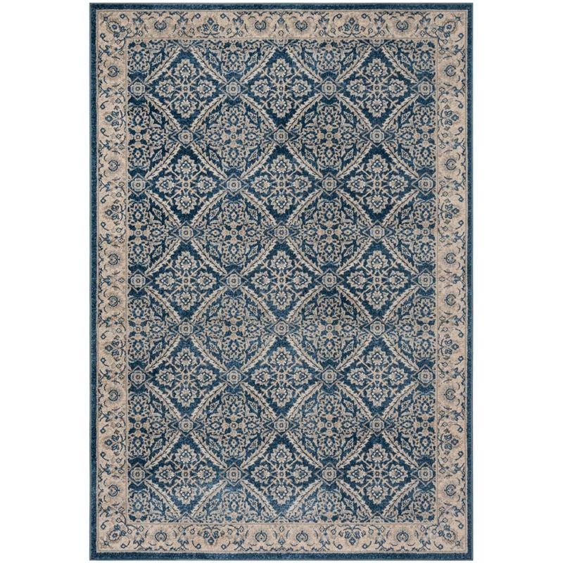 Brentwood BNT863 Power Loomed Indoor Area Rug - Navy/Creme - 6'x9' - Safavieh