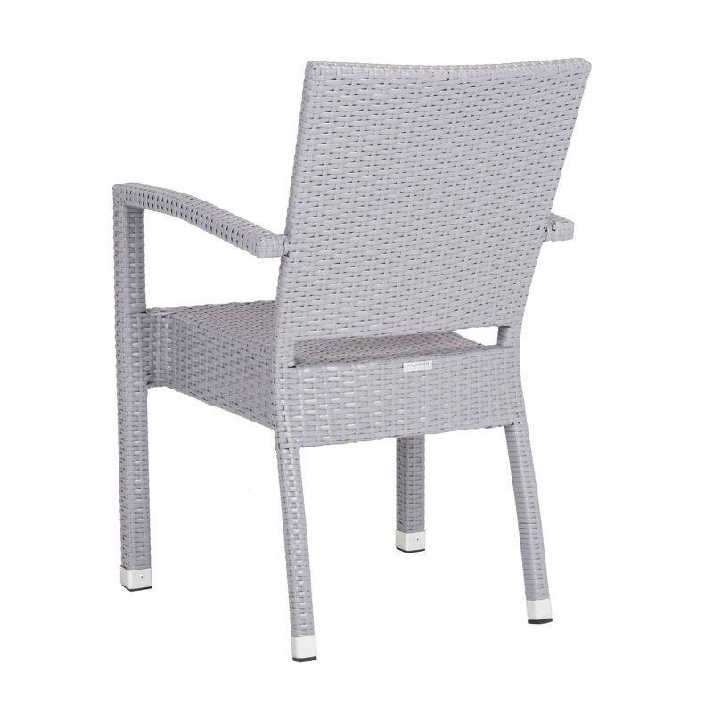Kelda Stackable Arm Chair Indoor/Outdoor (Set Of 2) - PAT4004 - Grey - Safavieh