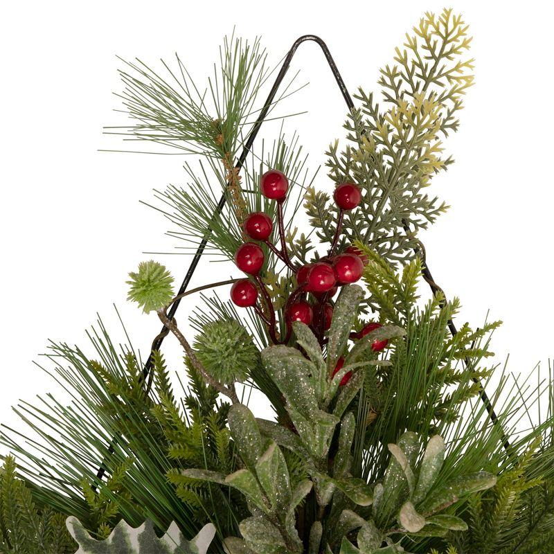 Northlight 24" Pine Christmas Tree Wall Hanging Decoration with Berries and Holly