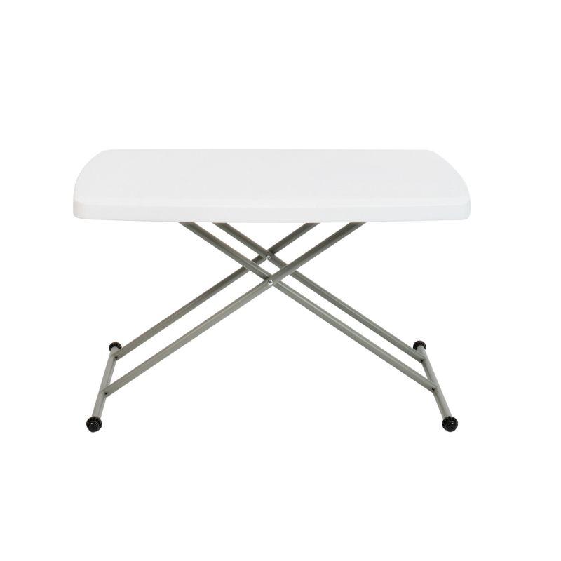 Noah Height Adjustable Plastic Folding TV Tray/Laptop Table in Granite White