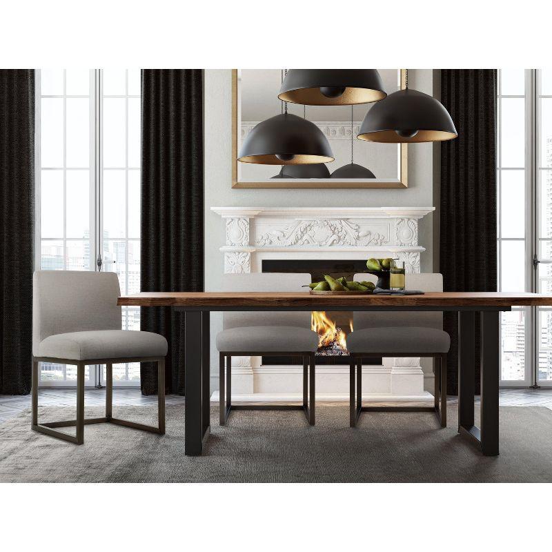 TOV Furniture Haute Linen Chair in Beige and Brass