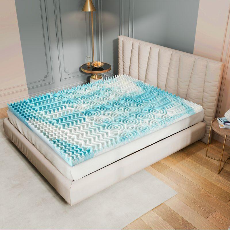 Bestier  5-Zone Twin Gel AeroFusion Memory Foam Topper 3"