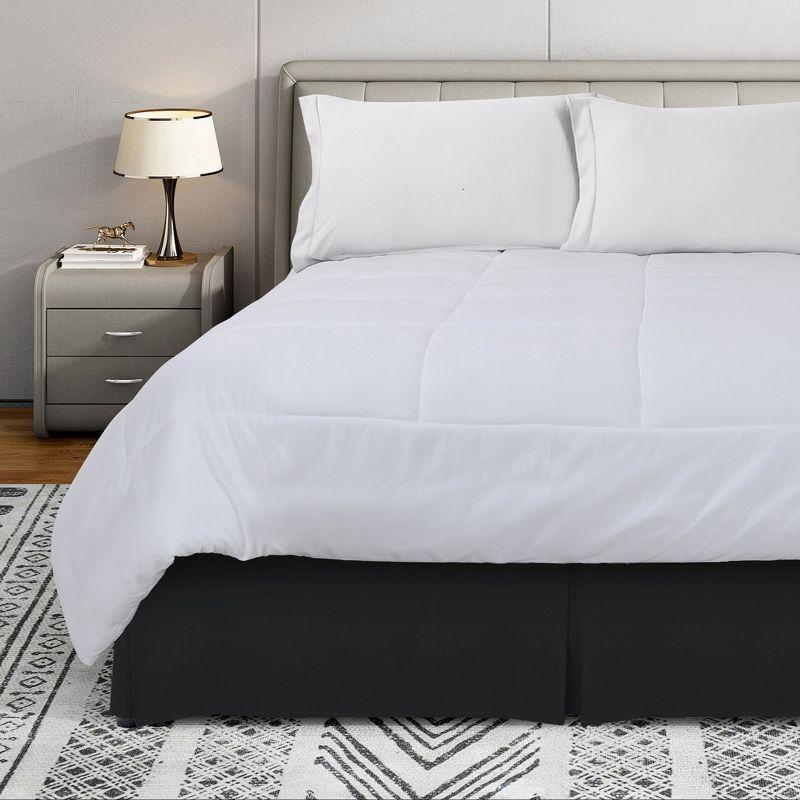 Swift Home | Basics Pleated Microfiber Bed Skirt 14-inch Drop Rose Blush Full
