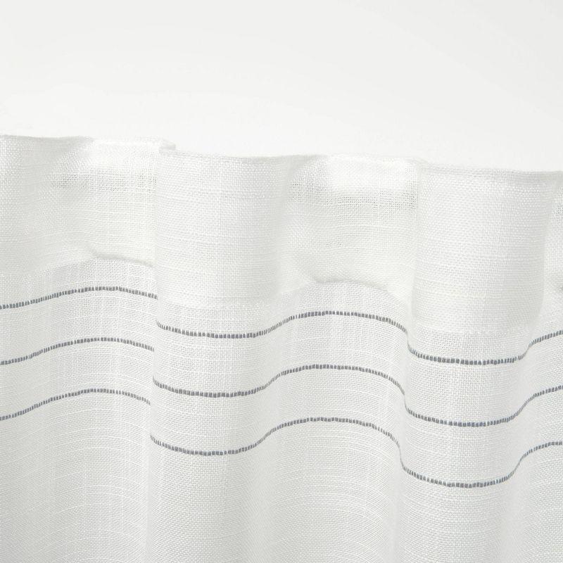 84"x54" Demi Light Filtering Curtain Panel with Tassels Gray - Exclusive Home: Stripe, Back Tab, Indoor Use, OEKO-TEX Certified
