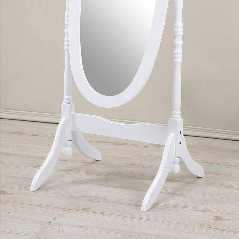 Roundhill Furniture Traditional Queen Anna Style Wood Floor Cheval Mirror Pink