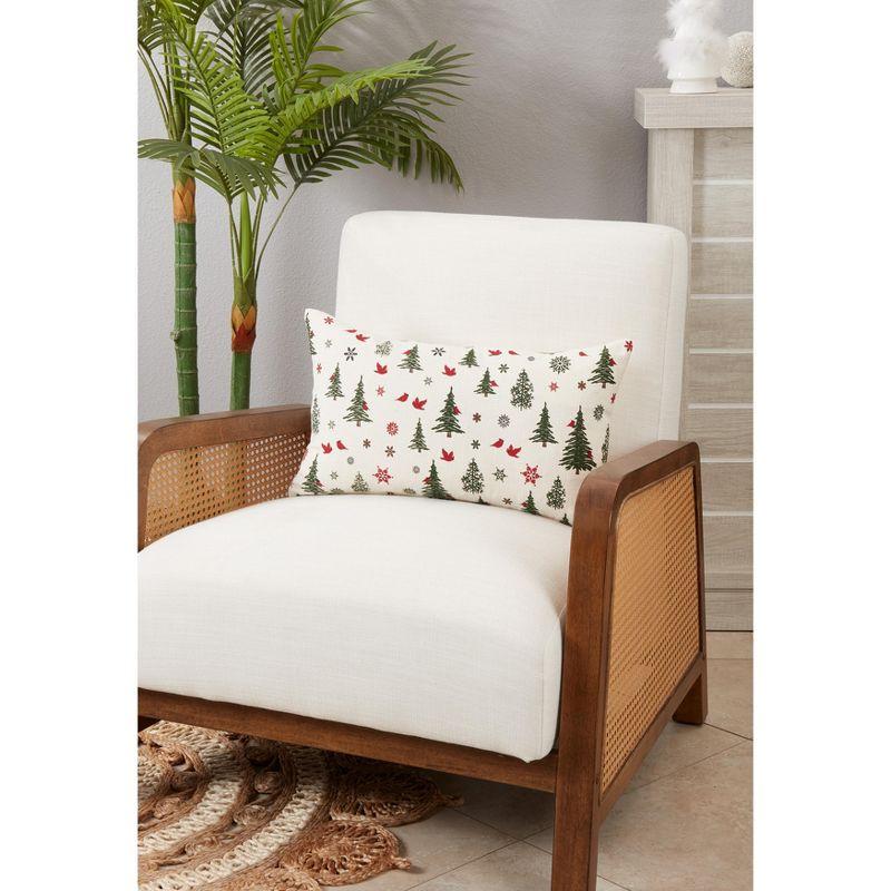 Saro Lifestyle Enchanted Evergreens Christmas Trees Poly Filled Throw Pillow