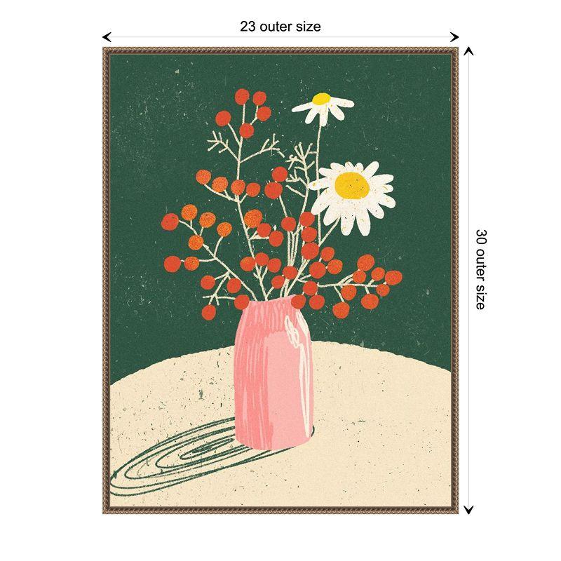 Amanti Art Vase Floral by Incado Canvas Wall Art Print Framed 23 x 30-in.