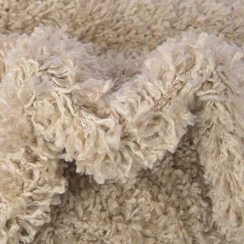 Ivory Shag Runner Rug with Stain-Resistant Synthetic Fibers