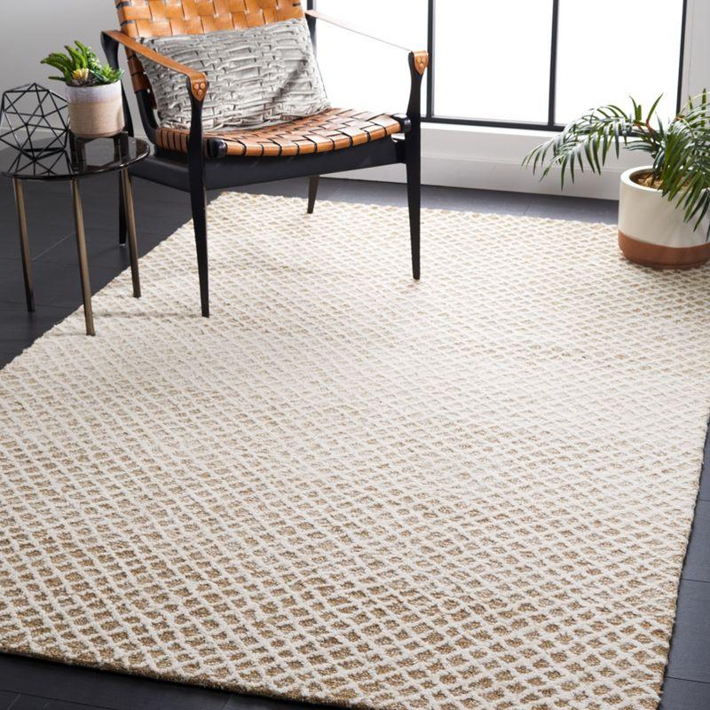 Ivory Elegance 59" Square Hand-Tufted Wool Rug