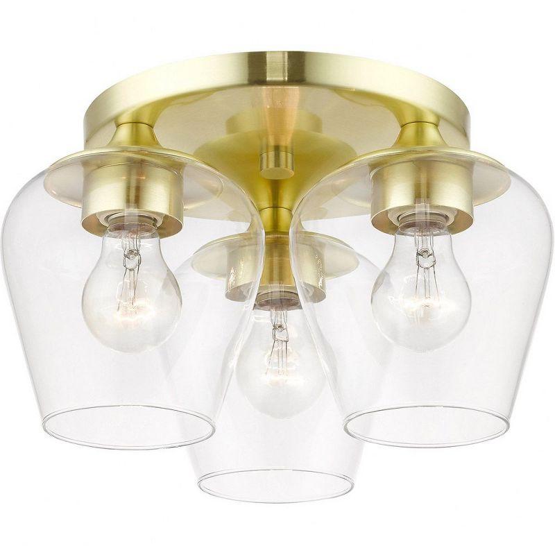 Livex Lighting Willow 3 - Light Flush Mount in  Satin Brass