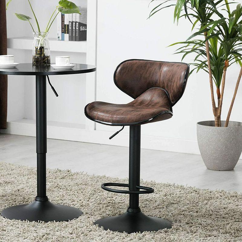 Modern Home Kappa Vintage Contemporary Adjustable Height Barstool - Brown - Single