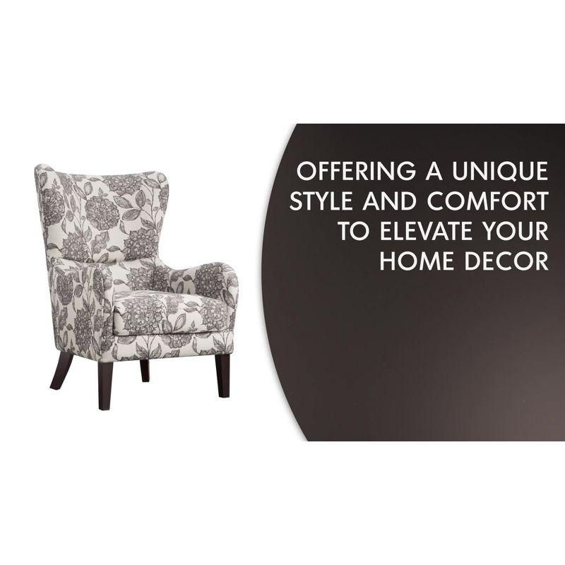 Aria Swoop Upholstered Wing Chair Taupe