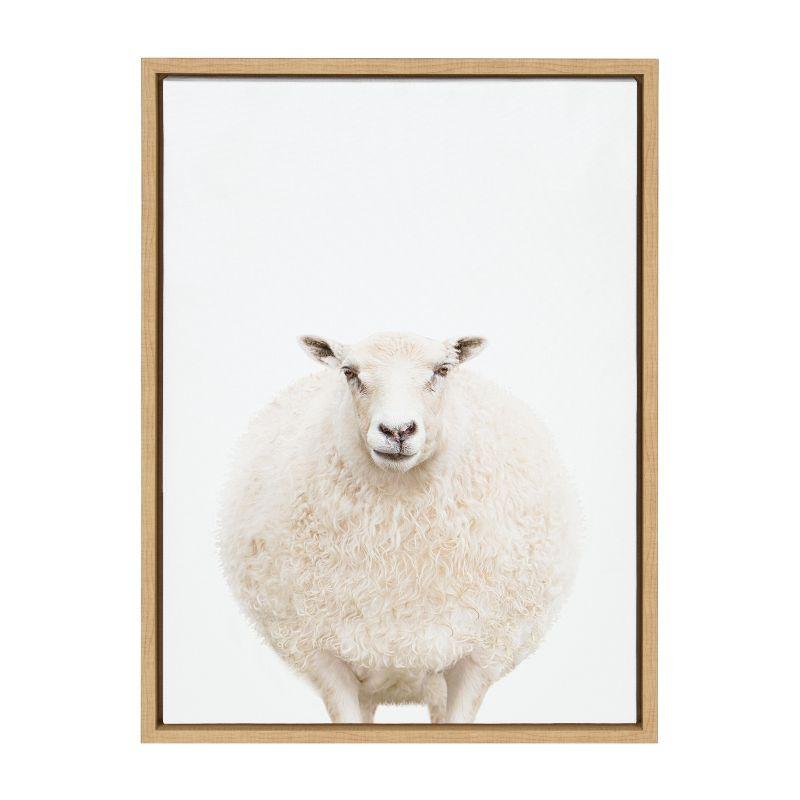 18" x 24" Sylvie Round Sheep Portrait Framed Canvas by Amy Peterson - Kate & Laurel All Things Decor