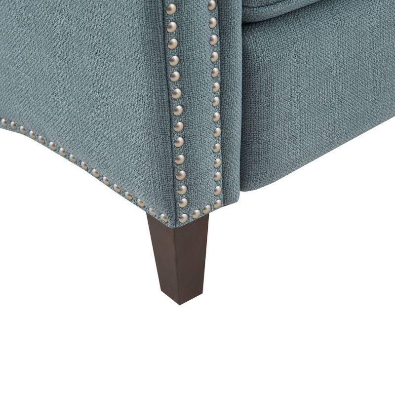 Zak Recliner Blue: Madison Park, Polyester & Linen Upholstery, Wood Frame, Foam Fill, Spot Clean