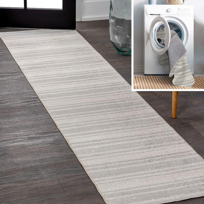 JONATHAN Y Fawning Two-Tone Striped Classic Low-Pile Machine-Washable Area Rug