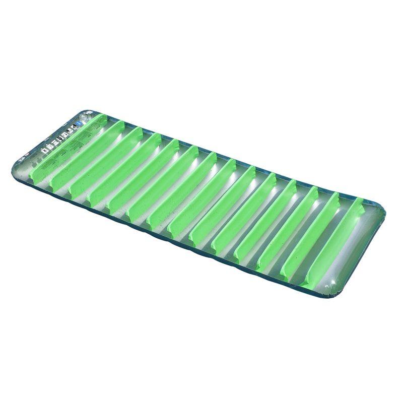 76" Green and Silver Inflatable Sun Tanning Pool Mattress Raft